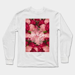 Blooming peonies and hydrangeas. Spring. Long Sleeve T-Shirt